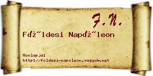 Földesi Napóleon névjegykártya